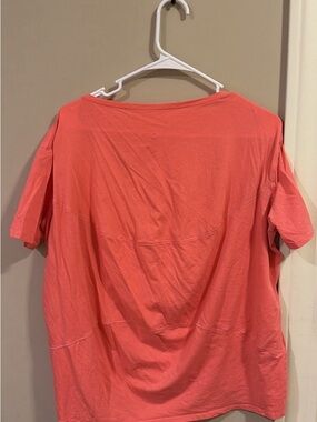 Coral Lululemon Short Sleeve Tee with Subtle Logo